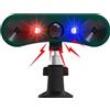 QXMH Allarme sensore di movimento solare per esterni: allarme a induzione infrarossa, 2 rilevatori di movimento da 129 dB, allarme di sicurezza a ultrasuoni con luce lampeggiante rossa/blu