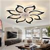 Caufloce LED Ventilatore da Soffitto con Luce Grande Camera da Letto Dimmerabile Plafoniera Ventilatore Reversibile Compatibile con Alexa Silenzioso Lampadario Ventilatore Fiore Smart 6 velocità-Blanc||Alexa