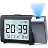 MeesMeek Sveglia digitale a proiezione: Digital Clock con temperatura data 12/24H, luminosità e volume regolabili, orologio a batteria per bambini anziani viaggi camera da letto comodino ufficio (Blu)