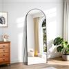 Weare Home Specchio da Terra ad Arco, 165 x 60 cm, Specchio da Parete, Grande Specchio con cornice in alluminio, Appenso o appoggiato alla parete, Specchio in piedi per Soggiorno, Camera da letto