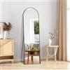Weare Home Specchio da Terra ad Arco, 150 x 40 cm, Specchio da Parete, Grande Specchio con cornice in alluminio, Appenso o appoggiato alla parete, Specchio in piedi per Soggiorno, Camera da letto