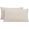Poligino Federe Cuscini Letto Matrimoniale 65x65cm 2 PCS, Federe per Cuscini con Invisibile Cerniera in Premium Microfibra, Copri Cuscino Letto Anallergico e Traspirante, Beige