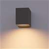 CALEX Applique Sanremo, per esterni & interni, attacco GU10, forma rettangolare, LED Downlight, impermeabile, senza lampadina, Antracite