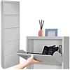 StarMart Scarpiera Salvaspazio Slim GRIGIO (5 Ante 15 Paia, Nessun Montaggio) Struttura in Metallo resistente (no plastica, tessuto, or legno), per Interni/Esterni, Scarpe/Stivali, Garanzia 15 Anni