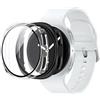 Fitudoos [2 Pezzi Cover per Samsung Galaxy Watch 8 44MM,custodia rigida in PC con pellicola protettiva in vetro temperato,Anti-Caduta Alta Sensibilità - nero-Trasparente
