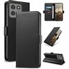 Yunubeyii Cover Libro per Moto Edge 60/60 Pro - [Blocco RFID] Luxury PU Leather Portafoglio Card Holder Magnetic Phone Custodia con Kickstand, Cover Protettiva Antiurto, Nero