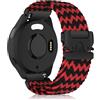 KeHowy 20mm Nylon Cinturino per Garmin Forerunner 165/245/70/Vivoactive 6/5 | per Garmin Forerunner 170 Music 43mm/165 Music/645/570 42mm,Approach S50/S44, Intrecciato Ricambio Cinturini, Rosso/Nero
