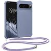 kwmobile Custodia Compatibile con Google Pixel 9 / Pixel 9 Pro Cover - Back Case in Silicone TPU - Protezione Smartphone con Cordino - lavanda