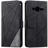 SONWO Cover per Galaxy J3 2015 / Galaxy J3 2016, Flip Caso in PU Pelle Case Cover Portafoglio Custodia per Samsung Galaxy J3 2015 / Galaxy J3 2016, [Kickstand] [Slot per Schede], Nero