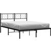 vidaXL Giroletto con Testiera in Metallo Nero 120x190 cm