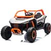 Piston Car Auto Elettrica 24V per Bambini Due Posti Bianco Fuoristrada UTV