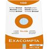 Exacompta - Rif. 13851X - Cartone da 10 custodie con 100 spine Bristol a righe non perforate, formato 75 x 125 mm, compatibili con stampanti a getto d'inchiostro, laser e fotocopiatrice, assortite