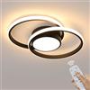 DELIPOP Plafoniera LED Soffitto Dimmerabile, 40W Lampadario LED Soffitto con Telecomando 3000K-6500K, Ronde Plafoniera Nero per Camera da Letto Soggiorno Cucina Corridoio Ufficio
