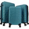 R.Leone Valigia da 1 pezzo Fino a Set 4 Trolley Rigido grande, medio, bagaglio a mano e beauty case 8 ruote in ABS 611 (Set 3 Pezzi S M L, Verde Scuro)