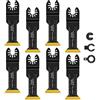 LoyalaEU 8Pezzi Titanio Lame Utensile Multifunzione Accessori per Utensili Oscillanti Lame Multifunzione Compatibili con DeW Makita Rockwell Bosch Milwaukee (8pz Extra-lungo)