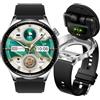 AIEK Smartwatch con Auricolari Bluetooth per Uomini e Donne, grande schermo AMOLED da 1,43, Monitor della Frequenza Cardiaca, Notifica delle Calorie dei Passi, 100+ Modalità Sportive (Argento)