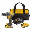 DEWALT Kit trapano avvitatore a percussione senza spazzole - include 2 batterie da 2 Ah con kit borsa e caricabatterie