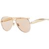 CIKJUK Occhiali da sole da pilota oversize da donna e uomo con montatura in metallo dorato Streamline retrò occhiali da sole da donna alla moda per protezione UV400, Oro/Champagne