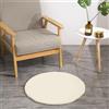 Teppich Wölkchen Tappeto Soffice Di Pelliccia Finta Di Coniglio - Decorazione Da Salotto - Tappeto Di Pelliccia Lavabile Come Tappetino Da Letto - Beige - 45cm Rotondo