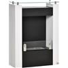 HOMCOM Camino Bioetanolo con Serbatoio da 1.5L e Copertura 20m², Biocamino in Acciaio e Vetro, 60x20x79cm, Bianco e Nero|Aosom