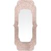 DRW Specchio da Parete Rettangolare con Forma e Disegno in Legno in Beige, Naturale, Medidas: 90x180x7cm