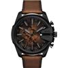 Diesel Uomo Mega Chief Slim, orologio cronografo con cinturino in acciaio inox o in pelle