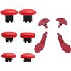 Peixiong 10-in-1 Metal Thumbsticks Accessories for PS5 Dualsense Edge Controller,4 Metallic Back Paddles Triggers Buttons Repair Parts with 6 Analog Joysticks for PS5 Dualsense Edge(Red)