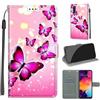 KENHONER Cover Compatibile con Samsung Galaxy A50 / A50S / A30S, Premium Pelle PU Portafoglio Flip Libro Custodia per Samsung A50 [Protezione Completa] - Farfalla