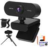 IGUGI Webcam PC con Microfono,1080p Webcam USB,Web Cam Full HD,Rotazione di 360 Gradi Plug & Play Videocamera Telecamera PC con Microfono e Treppiede per Riunioni e Streaming