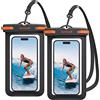 Lamicall Custodia Impermeabile Smartphone - [2 Pezzi] IPX8 Custodia Subacquea Smartphone, Cordino Staccabile e Regolabile, Borsa Impermeabile per iPhone 17 16 15 14 13 12, Samsung, Huawei, fino a 7"