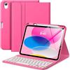 MoKo Custodia con Tastiera per iPad (A16) 11a Generazione 11 Pollici 2025, iPad 10a Generazione 10,9 Pollici con Supporto per Matita, Tastiera Bluetooth Staccabile Multi-Angolo, Rosa Persa