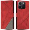 SONWO Cover per Redmi Note 14 5G / Xiaomi Poco M7 PRO 5G, Flip Custodia in PU Pelle, Cover a Libro Portafoglio con Slot per Schede e Supporto Stand per Redmi Note 14 5G, Rosso