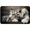 Silent Monsters Tappetino Mouse 24 x 20 cm piccolo, Tigre bianca, Bordo tagliato al laser, Durevoli, antiscivolo e silenzioso, gioco, ufficio, casa, lavabile, arrotolabile, Tappetini Gaming Mousepad