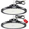 LAMLAMCK UFO Faretto LED - 2 Pezzi 200W 20000LM UFO Lampada Da Officina Industriale con Trasformatore LED, IP65 Impermeabile 6500k Bianco Freddo Lampada da Garage per Fabbrica, Officina, Fienile, Negozio