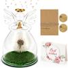 UGBO Idea Regalo Donna Vera Leone in Vetro Fiore Stabilizzato Fiori Stabilizzati Angelo Custode Veri Regali Natale, Compleanno, Anniversario Idea Regalo per lei