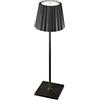 BEL AIR HOME - Lampada LED da Tavolo 3,5W Pieghevole - Ricarica USB - Luce Fredda da Scrivania per Terrazze e Ristoranti - Stile Orientale e Cristallo, Nero