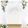 Rouhuhura 0,75 x 8 m Drappeggio per Arco Nuziale, tulle trasparente Decorazioni Tenda per matrimonio cerimonie fotografia feste Compleanno, Nubilato, Anniversario, Decorazione (Bianco, 0,75 x 8 m)