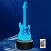 CoolGift Mart Luce notturna a forma di chitarra elettrica, lampada a LED 3D a illusione ottica, con telecomando e timer, regalo per chitarristi, amanti della musica