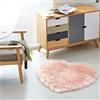 Teppich Wölkchen Tappeto in Pelle D'agnello, Imitazione Della Pelliccia - Soggiorno Camera Da Letto - Tappeto Da Letto Lavabile, Cuscino Di Seduta, Pelliccia Per Sedia, Divano - Rosa - 75x80 cm Cuore