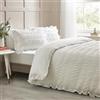 Catherine Lansfield Seersucker - Set copripiumino king size con volant e federe, colore: bianco