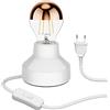 ledscom.de Lampada da tavolo in porcellana TIX, rotonda, spina, interruttore, bianco + lampada LED, 839lm, bianco caldo