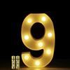 HONPHIER® Insegne luminose Luce LED Numeri Numero luminoso bianco a LED Decoro per Decorazione di Casa, Matrimoni, Feste, Reception, Bar 2 Batterie (9)