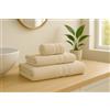 GX GARGIX SET Asciugamani, Tris Spugna per Hotel Vari Colori Bagno Telo Doccia + Viso + Ospite (TNA-9/Senape)