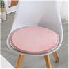 Ghjceviov [Set Di 1/2/4] Cuscini Per Sedili Rotondi In Velluto Corallo, Cuscino Per Sedia Da Pranzo Antiscivolo In Lattice, Cuscino Per Sedile Sgabello Rotondo ( Color : Pink , Size : 43*43cm(4packs) )