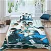 EOASNRTCB Set Copripiumino Stray Kids 3D Stampato Set Biancheria Da Letto Set Copripiumino in Microfibra Morbida Con Chiusura A Cerniera E Federe Cuscino Single（135x200cm）