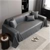 Highdi Telo Copridivano 1 2 3 4 Posti, Copri Divano o Copriletto in Pelle PU, Protezione Copridivano Anti graffio Gatto per Mobili e Divano, Copridivani (180x260cm,Grigio Scuro)