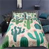 PUOJIEAT Copripiumino Singolo Pianta di Cactus, Morbida Microfibra Biancheria da Letto Cactus Copripiumini 150x200 con 2 Federe 50x80 cm 3D Copripiumina Set w.9121