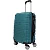 R.Leone Valigia da 1 pezzo Fino a Set 4 Trolley Rigido grande, medio, bagaglio a mano e beauty case 8 ruote in ABS 611 (S Valigia Bagaglio a mano, Verde Scuro)