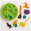 Graziano, Stampo Silicone Halloween Rotondo 8 Disegni 9cm - Strega, Cappello, Pipistrello, Zucca, Per Pasta Zucchero