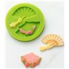 Graziano, Stampo Silicone Ventagli 2 Disegni 7cm - Mano con Ventaglio, Ventaglio Floreale, Per Pasta Zucchero